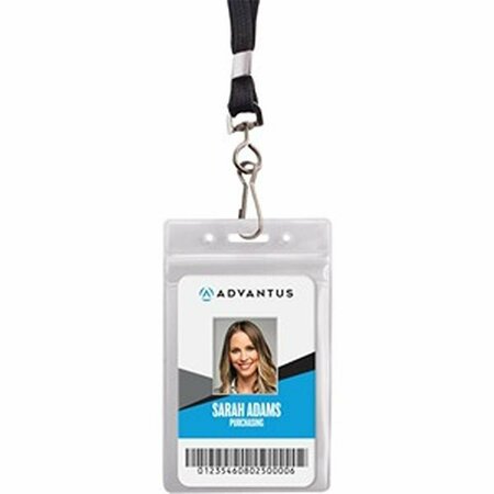 WORKSTATIONPRO ID Holder & Lanyard Combo Pack, Black & Clear, 20PK TH3758198